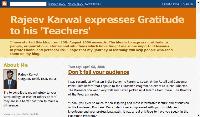 Rajeev Karwal expresses Gratitude to his 'Teachers'