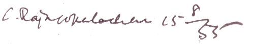 Autograph of C. Rajagopalachari