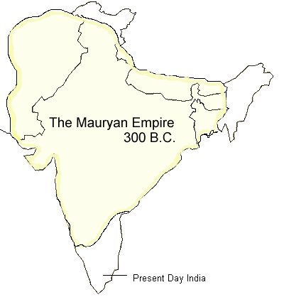 Map Showing the Mauryan Empire Around 300 B.C