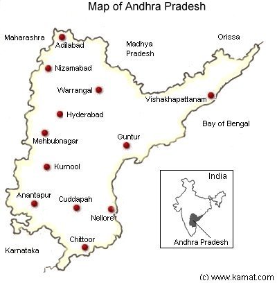 A Map of Andhra Pradesh