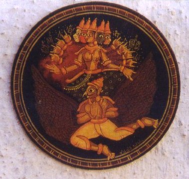 Garuda Carrying Gayatri