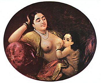 Suckling Child by Raja Ravi Verma