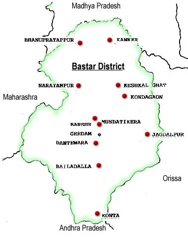 Map of the Bastar District
