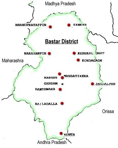 Map of the Bastar District 