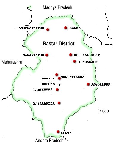 Map of Bastar District