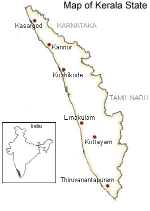 map of kerala state