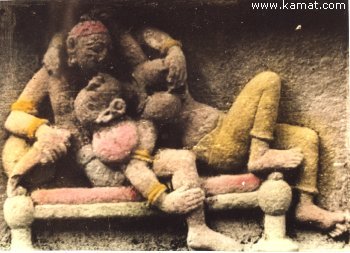 Mistress Seduces Man - Temple Sculpture from India
