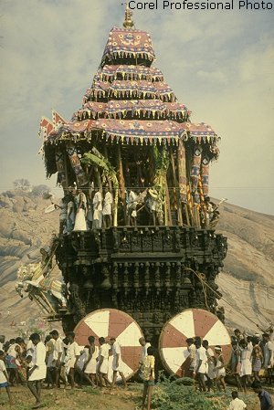 Men Pulling a Chariot