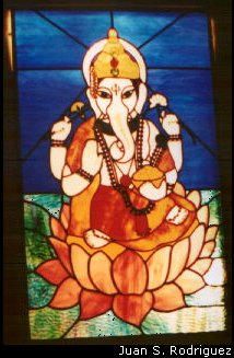 Ganapati in Satined Glass Artwork