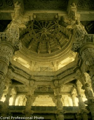 Interiors of Rankpur Jain Temple