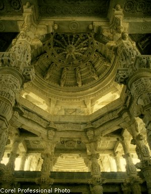 Interiors of Rankpur Jain Temple