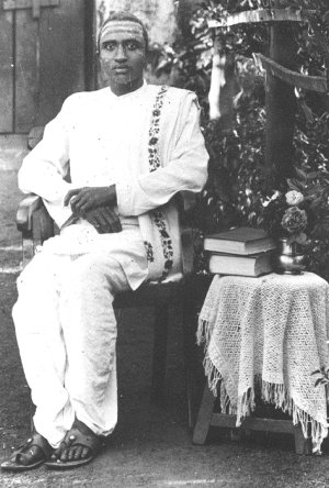 A devotee of Shiva with ash on forehead