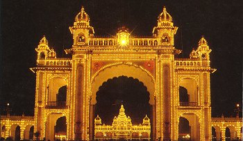 Illuminated Mysore Palace, Karnataka