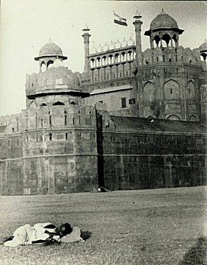 Villager Relaxing on a Delhi Street