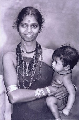 Halakki Tribal Woman and Her Child