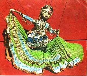 Wooden Puppet of a Dancing Girl