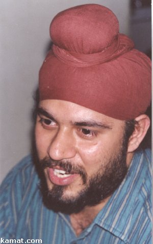 Sikh youngster in athletic head gear