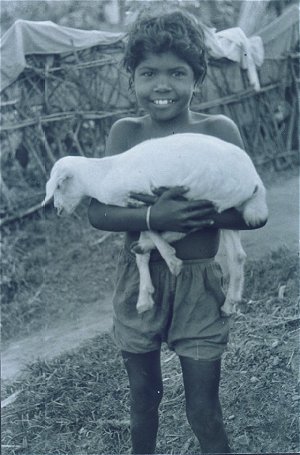 Santali Girl and her Pet