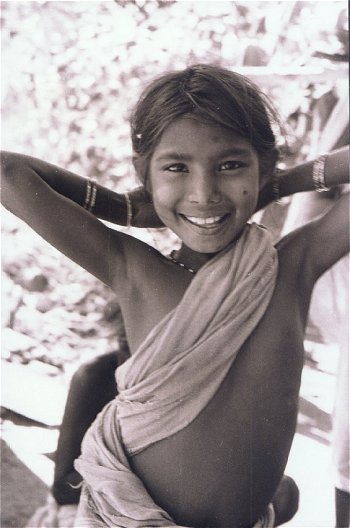 Tribal Girl in Central Indian Village