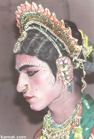 Man Dressed as Woman for  Yakshagana