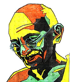 Gandhi in a Rangoli Design 