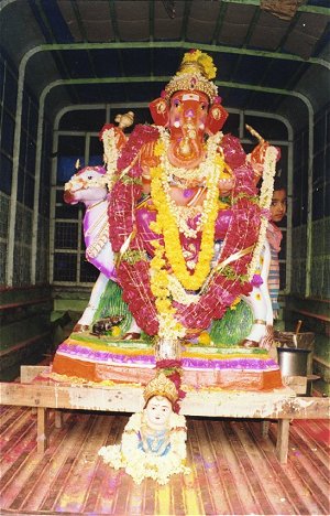 Ganesh Being Carried to Visarjan (disposal) in a Truck Ganesh Being Carried to Visarjan (disposal) in a Truck