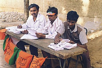 Boys Assisting in Electioneering, Bangalore