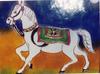 Horse in a Painted Metallic Relief