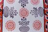 Stenciled Floral Designs on Cloth