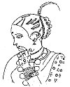 A tattooed woman – a sketch by the author, Bastar, Madhya Pradesh