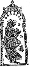 Draupadi, the queen of the Mahabharata, depicted in Kavi art