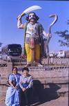 Jyotsna and Kim in front of Mahishasura