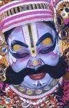 Richly Painted Face of a Performer