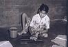 Girl Wiping Plantain Leaves