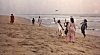 Children play on beach, the Arabian Sea coast