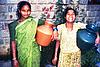 Construction workers with water pots