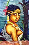 Fabric Painting Featuring a Tribal Girl