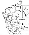 Map Showing the Districts of Karnataka State