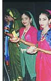 Carrying light, Bharatanatyam dancers