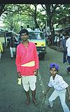 Devotee in street procession