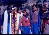 Kids displaying flower garden