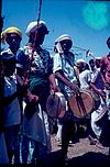 A villagedancers with drums