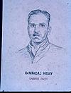 Ink and pen sketch of pannalal yadav