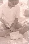 A young craftsmen at sculpting