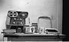 K.' tools , Tape-recorded Remington typewriter, camera, timepiece