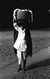 A elderly man going to bhumi puja