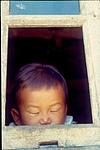 A dosing youngster by the windows