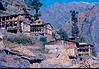 village houses in mountain range
