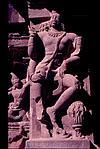 A damaged stone sculpture of Vishnu