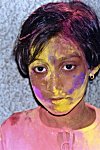 Girl with Powdered Color on Face